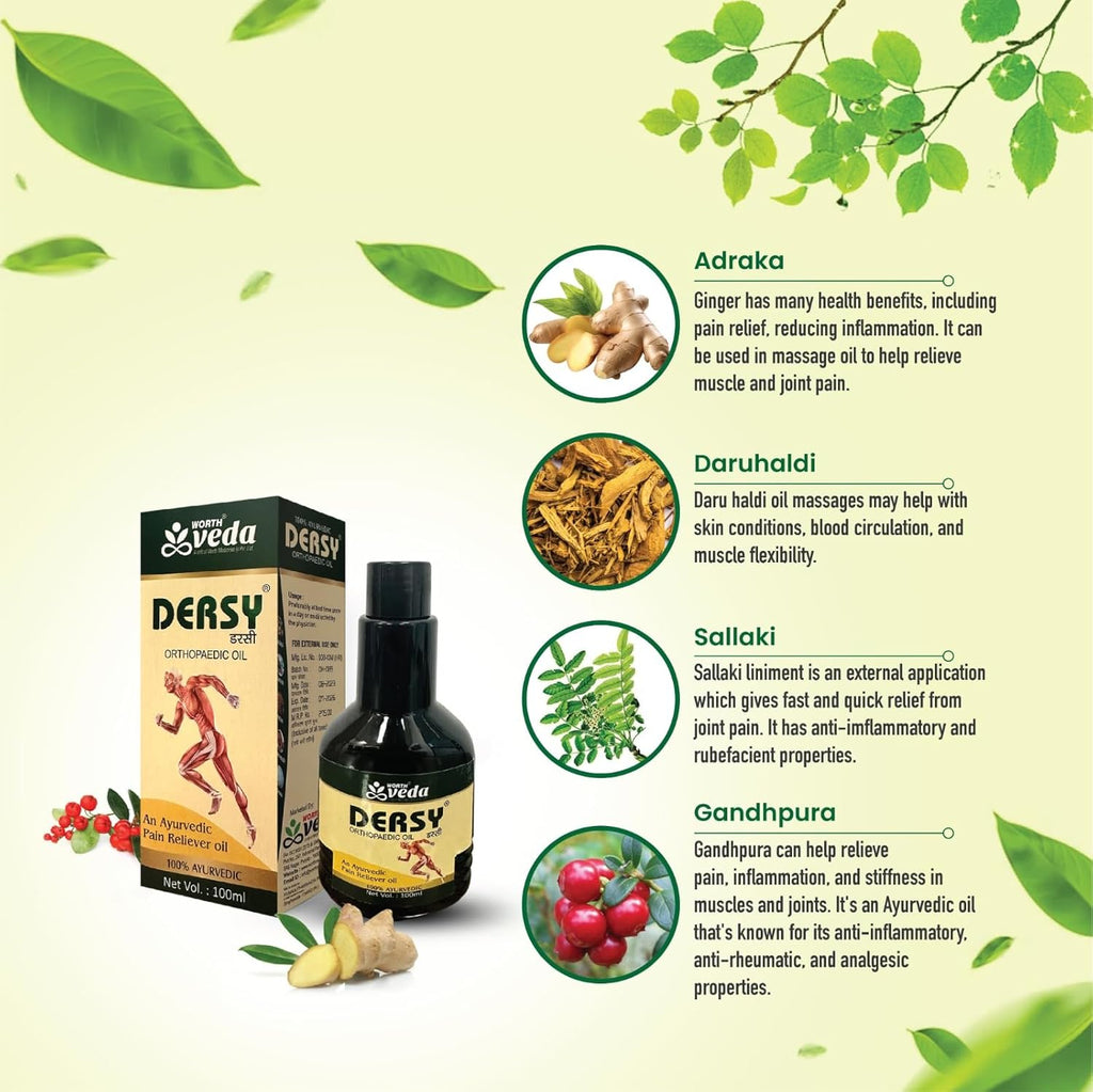 Dersy Ayurvedic Orthopaedic Pain Relief Massage Oil for Full Body Relax